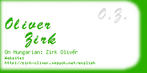 oliver zirk business card